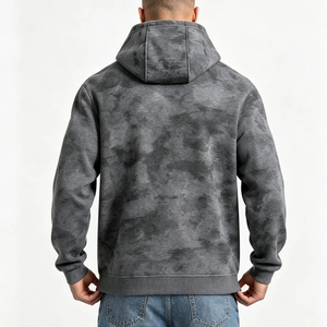 Sweat-shirt à capuche zippé pour homme, effet délavé, style vintage, streetwear décontracté - Product Image 4