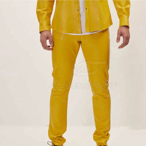 Pantalones de Cuero Modernos para Hombre, Corte Recto, Cintura Media, Cierre de Botones, Alta Calidad, Suaves, Cómodos, Duraderos, Estilo Casual Urbano para Uso Diario - Product Image 3