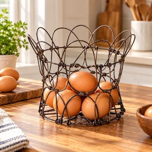 Moderno Porta Huevos de Madera con Marco Recubierto de Cobre, Organizador de Cocina a Precio Económico, Decoración de Cocina de Primera Calidad, Elegante - Product Image 1
