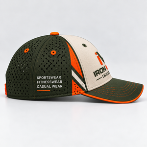 <b>IRON</b> INDUS Mesh Jersey Snapback Cap 5-Panel Breathable Adjustable Sporty Baseball Hat Contrast Color Block Design Unisex Adult - Product Image 2