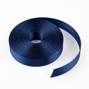 ริบบิ้นผ้าซาตินสีน้ำเงินกรมท่าขนาด 25 มม. แบบหน้าเดียว สำหรับห่อของขวัญ ตกแต่งงานแต่งงาน บรรจุภัณฑ์หรูหรา ตกแต่งการ์ดเชิญ ตกแต่งเสื้อผ้า ขายส่ง - Product Image 1