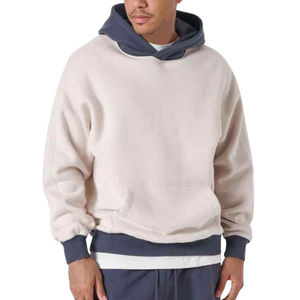 Sudaderas con capucha de algodón casuales para hombre, con cordón ajustable, hombros caídos, estampado abullonado y manga larga - Product Image 1
