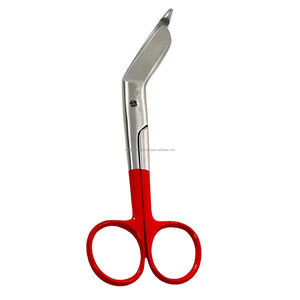 1 Tijera de enfermera Lister alemana de 5.5 pulgadas con mango rojo, de acero inoxidable, instrumento quirúrgico manual, certificado CE, duradero - Product Image 1