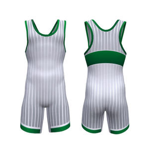 Singlet de Lucha Unisex Verde Súper Suave con Estampado por Sublimación, Ropa Deportiva para Adultos, Spandex Teñido Liso de 180g - Product Image 4