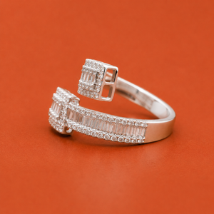 Minimalist Unique Design S925 Silver <b>Open</b> Adjustable Design Moissanite Daily <b>Ring</b> For Gift - Product Image 4