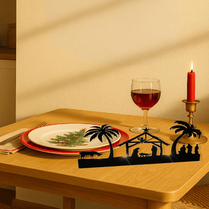 CIFbuy Set Portacandele Rustico in Ferro Vintage per Presepe, Centrotavola Natalizio, Lanterne e Vasi in Metallo per Servizio di Pick-up Temu - Product Image 5