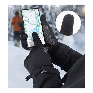 Hot Selling Ski Gloves 100% Polyester Waterproof <b>Fabric</b>,Reflective <b>Strips</b>,Silicone Non Slip Palms Hand Warm Skiing Gloves Cold - Product Image 3