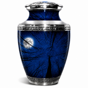 Elegante Urna Funeraria con Diseño de Cielo Nocturno y Arte Religioso, con Detalles Grabados en Plata de Primera Calidad, para Adultos - Product Image 6