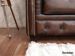 Premium Chesterfield Traditional Three Seater Genuine Leather Eco-Friendly L-Shape <b>Sofa</b> Tufted Back Rolled Arms <b>Wood</b> <b>Frame</b> <b>for</b> - Product Image 3