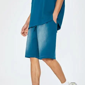 Vêtements de sport décontractés pour hommes en toile polyester/coton, style streetwear, délavé à l'acide, séchage rapide, respirant, haute qualité, effet soleil, motif uni - Product Image 2