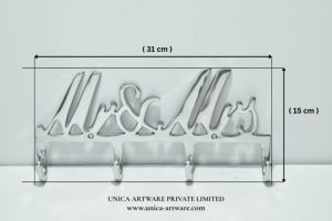 Best Quality Mr & Mrs <b>Wall</b> <b>Hook</b> Rack Decorative Aluminium <b>Key</b> Holder Couples Modern <b>Wall</b> Mounted <b>Hook</b> Rack Entryway For Sale - Product Image 6