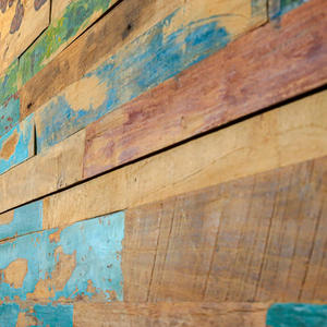 แผ่นผนังไม้สักอินโดนีเซียลายเรขาคณิตแบบมินิมอล ดูดซับเสียงได้ง่าย ใช้ตกแต่งพื้นสำหรับอพาร์ทเมนต์ - Product Image 1