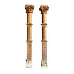 Columna Decorativa Tallada a Mano en Madera de Teca Sólida de Estilo Indio Vintage para Proyectos de Templos, Villas y Hoteles |   Mix Match 1 Contenedor - Product Image 2