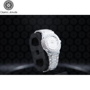 Montre de luxe pour homme Charm_Jewels en acier inoxydable, cadran de 40 mm, mouvement à quartz analogique, bracelet de 20 mm, cristal saphir, luminescent - Product Image 2
