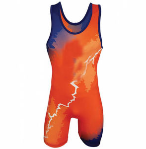 Traje de Lucha Libre Personalizado con Bandera Americana para Hombre y Mujer, Uniforme de Entrenamiento Transpirable de Secado Rápido, Mono Deportivo Corto - Product Image 1