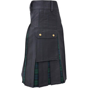 Top Selling Women's Black <b>Watch</b> Tartan Hybrid Kilt Traditional Scottish Cotton Plaid Handmade Wholesale Manufacturer - Product Image 4