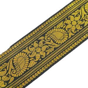 Ruban Jacquard Double Face 5CM Imprimé Feuille d'Or pour Sangle de Sac, Sangle d'Instrument de Musique, Décoration de Chapeau - Vente en Gros - Product Image 1