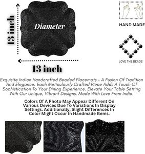 Handmade Modern Glass <b>Beads</b> and Satin <b>Placemat</b> for Dining Table Decoration Home Hotel Banquet Wedding Use - Product Image 2