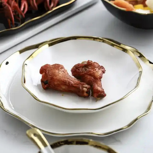Modern Luxury Dinner <b>Set</b> With Unique Abstract Artwork Premium Ceramic Serving Plates Decorative Soup Bowls - Product Image 3