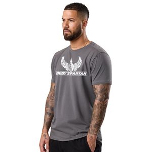 Mens <b>Charcoal</b> Grey Athletic Jersey <b>T</b> <b>Shirt</b> Short Sleeve Breathable Lightweight Workout Running Fitness Casual Gym Sportswear - Product Image 1