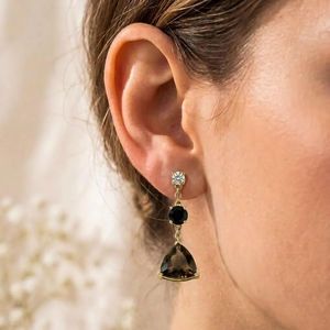 Premium Trillion Cut Smoky Quartz <b>Earrings</b> With Round Drop Dangle Handmade 925 Sterling Silver Elegant <b>Fine</b> Gemstone <b>Earrings</b> - Product Image 5