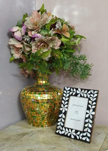 TWO HANDS Picture <b>Frame</b> Mother of Pearl Leaf Photo <b>Frame</b>, Beach Picture <b>Frame</b> Tabletop or <b>Wall</b> Hanging - Product Image 1