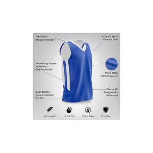 Ensemble de basket-ball réversible de haute qualité, maillot et short en mesh double couche - Product Image 4