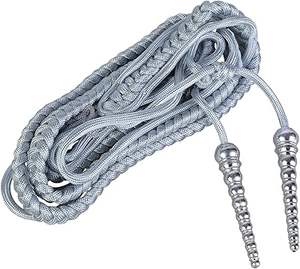 Aiguillette personnalisée de haute qualité en cordon doré tressé avec fil de bullion, accessoire d'uniforme avec deux embouts en laiton plaqué or - Product Image 3