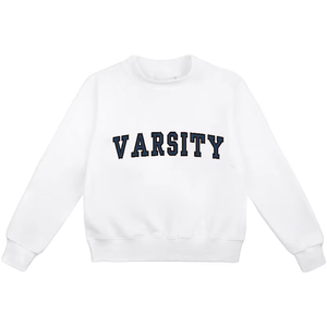 Sweat-shirt col montant style universitaire personnalisé en tissu de laine décontracté avec lettres brodées sur le devant, écologique pour l'hiver - Product Image 1