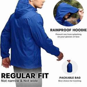 Veste de pluie pour homme, manteau d'hiver personnalisé, col montant, veste de randonnée ultralégère pour l'extérieur, envoyée par Dress Sports - Product Image 4