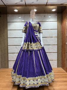 Traditional Indian Pakistani <b>Women</b> <b>Lehenga</b> Choli Embroidered Floor-Length Loose Fit Wedding Wear Silk Stretchable - Product Image 4