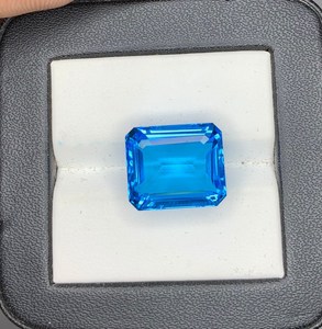 Topacio azul suizo natural, piedra facetada rectangular, piedra suelta para la fabricación de joyas, anillos, colgantes, pendientes - Product Image 5