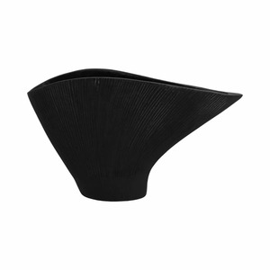 Jarrón de Metal Moderno para Mesa, Color Negro, Diseño de Boca Ancha, 12x7x3 Pulgadas, Decoración - Product Image 6