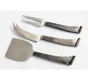 Juego de 3 utensilios de cocina de acero inoxidable con espátulas y mangos texturizados - Product Image 5