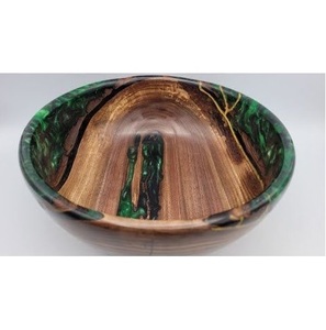 Bol décoratif artisanal en résine époxy et bois d'acacia, texture naturelle, fusion de résine transparente, sans BPA, pour la création de designs - Product Image 3