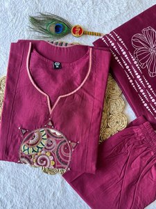 Designer Women Pure Mul Cotton With Hand Block Print Latest Designer Kurti with Pakistani-Style Salwar Kameez Ethnic Suit - Product Image 4