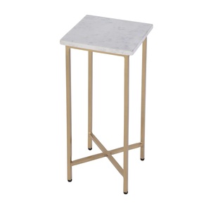 Mesa Auxiliar de Diseño Delgado con Superficie Cuadrada Elevada, Estructura Soldada con Precisión, Soporte Cruzado Estable y Estilo Moderno para Sala de Estar - Product Image 1