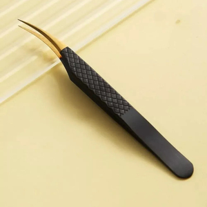 Ensemble de pinces à cils noires et pinces individuelles - Acier inoxydable, longueur 12 mm, pointe lisse, prise en main parfaite et durable - Product Image 2