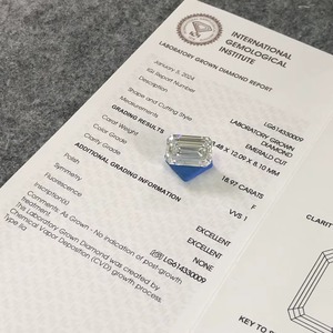 Diamants de laboratoire CVD polis taille émeraude, diamant non monté 18,97 carats F VVS1, diamants de laboratoire pour bijoux - Product Image 4