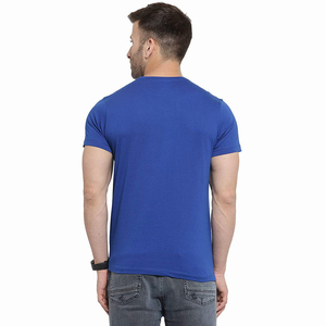 Camiseta de Manga Corta Azul Rey para Hombre, Cuello Redondo, Corte Ajustado, Informal, 100% Algodón Jersey, Color Sólido, Deportiva - Product Image 2