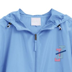Veste unisexe pliable bleu clair brodée coupe-vent légère résistante à l'eau pour l'extérieur – Vêtement de mode haut de gamme - Product Image 3