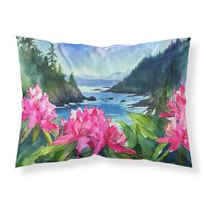Washington Coast rhododendrons ปลอกหมอนมาตรฐานสีน้ำน้ำหนักเบานุ่มพิเศษดูแลง่ายงานศิลปะตกแต่งมาใหม่ - Product Image 1