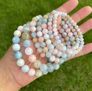 Natural Morganite <b>Bracelet</b> Pink Morganite <b>Beaded</b> <b>Bracelet</b> For Healing Reiki Energy Jewelry Wholesale 8mm - Product Image 5