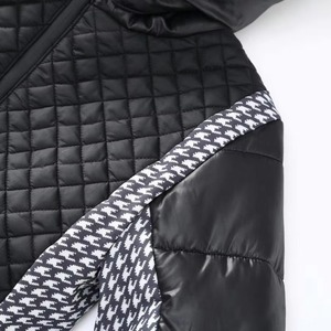 Women's Hooded Ski <b>Jumpsuit</b> With Houndstooth Pattern And Quilted Design Waterproof Zipper Closure Ski Wear Women Skiting Suits - Product Image 5