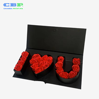 Boîte cadeau rigide CBP avec insert à trois sections pour arrangements de roses en forme de lettre – Vente en gros, commande en vrac, stock disponible