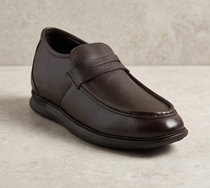 Asken Atelier Mocassins Penny en Cuir Marron pour Homme, Légers, Amortissants, Souples, Chaussures Habillées Rehaussantes à Talon Caché - Product Image 1