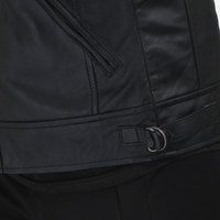 Veste de motard en cuir véritable noir pour homme ELEGANT CORPORATION, col montant, fermeture éclair, imperméable, coupe-vent, pour l'automne