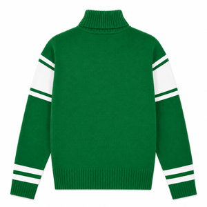 Logo brodé personnalisé de la sororité Iota Phi Lambda sur le devant, col roulé, rayures vertes et blanches, pour vêtements grecs féminins - Product Image 3
