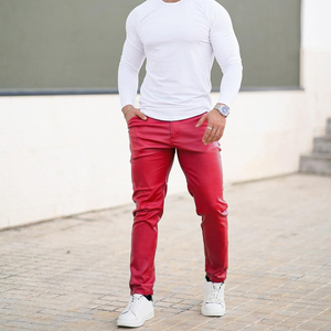 Men's Slim Fit Leather <b>Trousers</b> PU Leather Casual Pants Fashion Streetwear Bottoms Durable Construction Comfortable Waist - Product Image 5