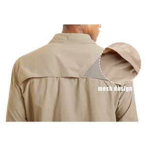 Camisa de carga con bolsillos y cremallera en el pecho para hombre, camisa de trabajo de manga larga protectora de piel de secado rápido para hombre, Tops para exteriores - Product Image 4